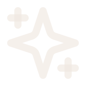 A light beige, four-pointed star shape with two smaller plus symbols on a plain, off-white background.