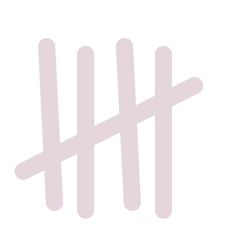 Five tally marks with the fifth mark crossing diagonally through the first four, shown on a light background.