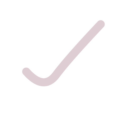 A large, light purple check mark on a plain white background.